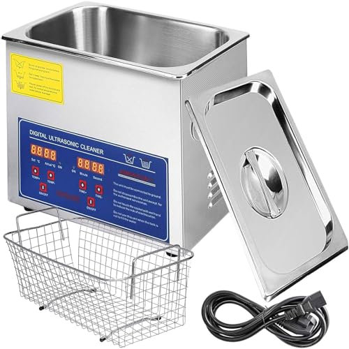 Professionelles 6,5-L-Ultraschall-Schallplatten-ReinigungsgeräT – Reinigen Sie 1–4 Schallplatten Gleichzeitig – Kommerzieller Ultraschallreiniger mit Korb – 40 kHz