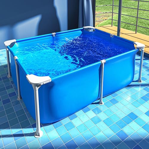 Set piscina rettangolare con telaio grande, piscina rettangolare per adulti, per prendere il sole, cortile, feste in piscina (259 x 170 x 61 cm)