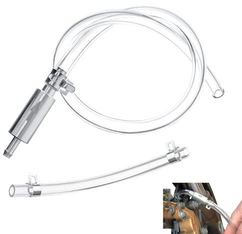 Kit de Herramientas de Purgador Frenos Coche Hidráulicos con Manguera de Goma y Valvula Unidireccional Antirretorno Frenos, Conector para Sistema Freno Embrague, Compatible con Motocicletas, Coches