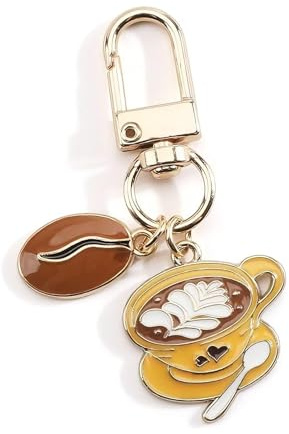 CVNRCLP Personalised Coffee Bean Keyring for Women, Cute, Creative and Stylish Backpack Pendant, Ideal as a Birthday Gift, Gift for Boyfriend and Girlfriend
