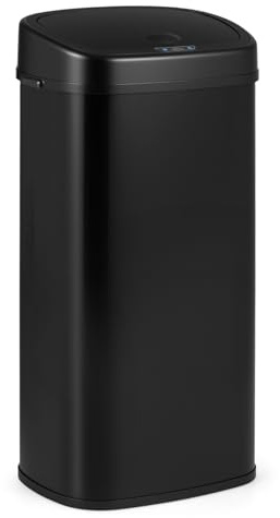 COSTWAY Mülleimer mit Sensor, 68L Abfalleimer Küche, 2 Fächer Mülltrennsystem für Recycling und Restmüll, automatischer Küchenabfalleimer mit Softclose-Deckel, schwarz