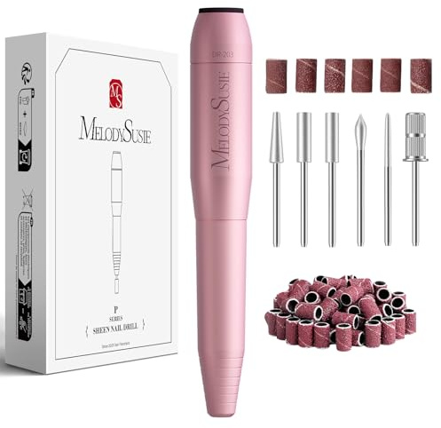 MelodySusie USB Nail Drill PC120I for Gentle Nail Prep | 20000RPM; Adjustable Speed; Forward/Reverse; Inline Control; Cuticle Smoothing; Gel Polish Removal; Beginners