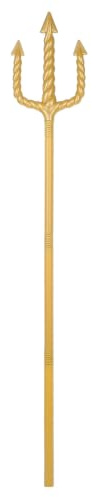 NUOBESTY Devil Pitch Fork Prop Halloween Cosplay Trident Detachable Plastic Fork Accessory Golden for Costume Party