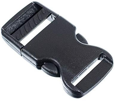 Craft County Flache Kunststoffschnallen für Paracord-Armbänder, Hundegeschirre, Taschengurte und Gurtband, Schwarz, 5 Stück, 2,5 cm, 3 cm