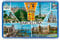 Barcelona - Postcard Style Design - 7cm x 4.5cm - Novelty Tourism Fridge Magnet.
