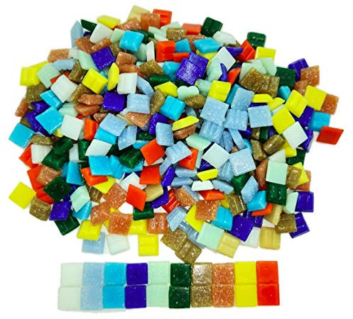 Armena Mosaikstein Bunt gemischt 1x1cm EIN Flasche 250g (Circa 350 Stück)
