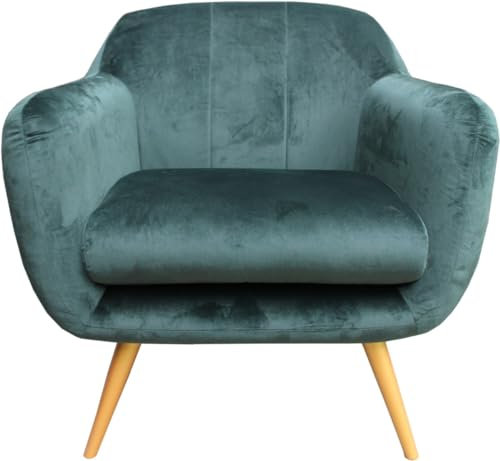 Casa Padrino Retro Salon Sessel Grün/Gold - Cocktailsessel 60er Jahre Stuhl Möbel