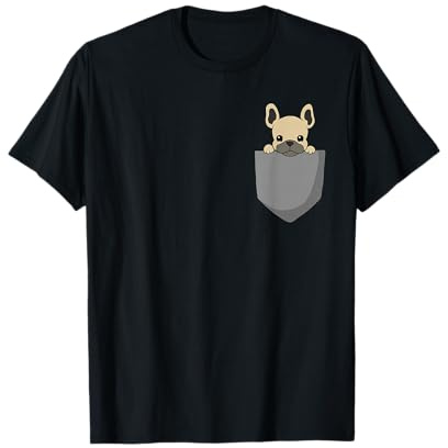 Französische Bulldogge in Brusttasche TShirt Frenchie Shirt T-Shirt