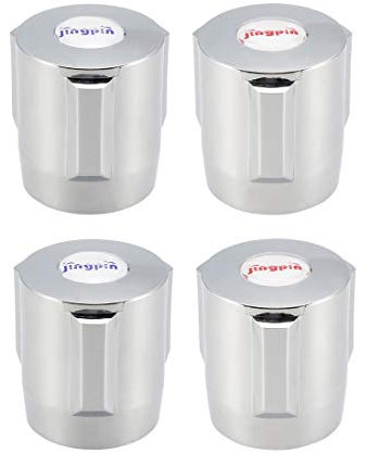 sourcing map Faucet Knob Handle 30mm Dia Universal Replacement Handle Kit Silver Tone 4 Pcs