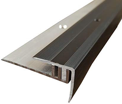 ufitec® Profi Smart Profilsystem für Vinylböden - geeignet für Belagshöhen von 5-9 mm - ALU eloxiert (Treppenkantenprofil | Länge: 100 cm, Bronze Dunkel)