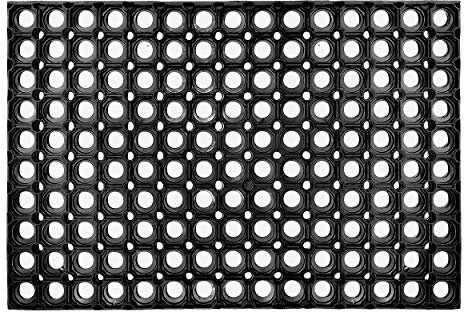 Carpido Fußmatte schwarz Gummimatte - rutschfeste Türmatte 40x60 cm - strapazierfähiger Fußabstreifer - Fußabtreter außen Gummi - Schmutzfangmatte