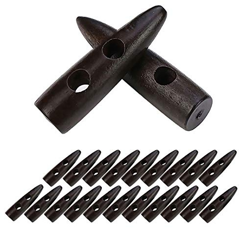 20 Knebel-Knöpfe Holz Knebel-Knopf Triangle Holzknopf 2Loch 8 Farben / 7 Größen