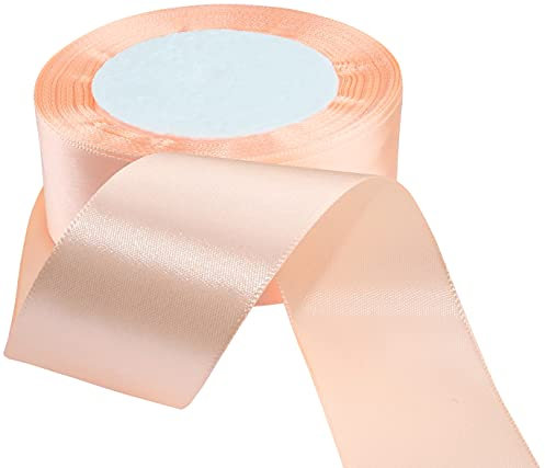 AERZETIX - C50236 - Satinband dekorativ glänzend fein - 37mm x 22 meter - pfirsich - kreative projekte nähkunst geschenkverpackung zur geburtstagsfeier