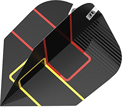 Target Darts - Gabriel Clemens Schwarze 80 Pro Ultra No.6 Dart Flights, Schwarz, Gelb und Rot