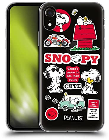 Head Case Designs Licenciado Oficialmente Peanuts Snoopy Sticker Print Tendencias Caso Funda de Gel Suave Compatible con Apple iPhone XR
