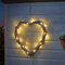 Garden Mile Solar Power LED Heart Wreath Light Up Hanging Artificial Heart Oudoor Garden Lighting Fake Heart Wreath with Hanging Hoop Garden Hanging Decor
