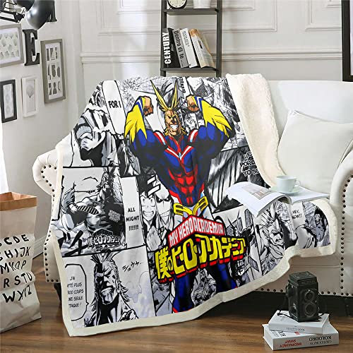My Hero Academia All Might Anime 3D gedruckte weiche leichte Reise flauschige Flanell Nickerchen Decke Idee Geschenk Plüsch Haus Dekorationen
