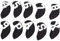 FOFY Iron Club Head Cover Set, Delicate and Durable Thick Soft Neoprene 10pcs/set Iron Head Cover to Protect Club black and white