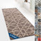 Floordirekt Teppichläufer mit Muster - maßgefertigter Feinschlingen Teppich Läufer für Küche, Flur & Wohnraum - Ornament Vintage Orient Gitter (80 x 300 cm, Navelli Braun)