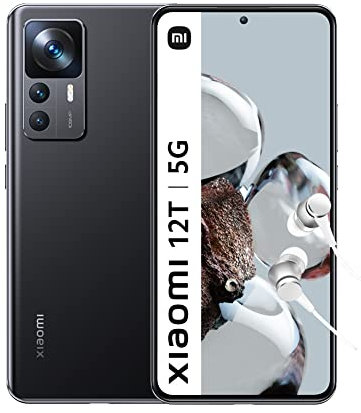 Xiaomi 12T 5G Smartphone+Kopfhörer, 8+256GB Handy ohne Vertrag, 6.67” 120Hz CrystalRes AMOLED-Display, 108MP Pro-Grade-Kamera, 120W HyperCharge, 5000mAh, Black (DE Version + 2 Jahre Garantie)