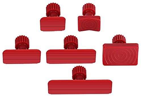 6Pcs PDR Werkzeug Auto Beulenzieher – Lackfreie Beulenentfernung für Auto, Motorrad & mehr – Inkl. Kleber & Ziehringe - Rote Laschen, Auto, Karosserie, Dellen, Entfernung