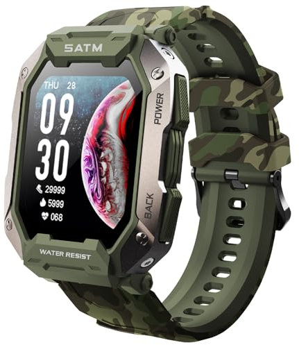 findtime Smartwatch da uomo da 1,72 pollici 5 ATM Smartwatch Sport Support 24 Modalità Sportive Impermeabile IP69 Collegato Fitness con Monitor di Frequenza Cardiaca Fitness Tracker per iOS e Android,