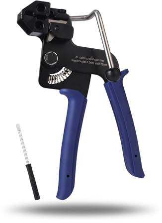 OFFO Stainless Steel Cable Tie Gun,Metal tie wrap Gun and Cable Tie Tool for Metal Cable Ties, Stainless Steel Cable Ties Tensioning and Cutting, One Hand to Operate to Heavy Duty Zip Ties