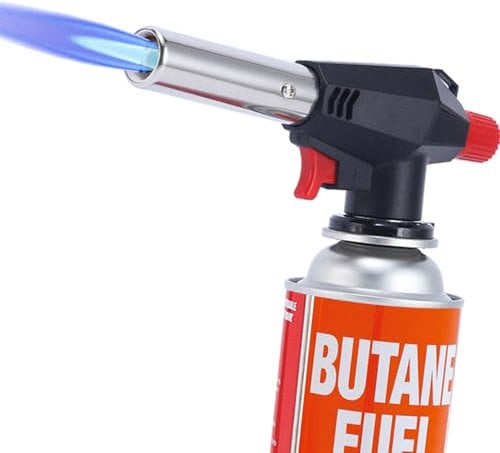 Blow Torch Head,Kitchen Butane Torch,Professional Cooking Torch Adjustable Flame Gas Flamethrower for Catering Culinary Creme Brulee BBQ Camping Crafts(Gas Canisters Not Included) (Black)