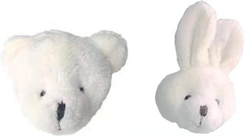 Lot de 2 broches en peluche avec tête d'ours de lapin blanc pour femmes et enfants, Autres pierres précieuses