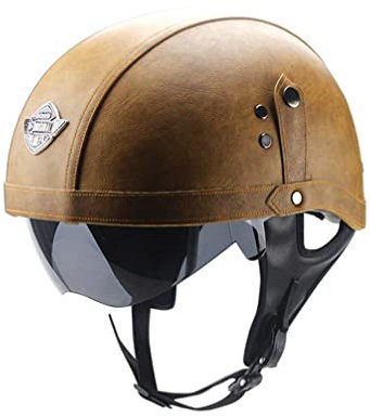 MOTESEN DOT Halbhelm Deutscher Motorrad Halbhelm mit Brille Chopper Roller Helm Motorrad Halbhelm Chopper Biker Open Face Helm Moto Motocicleta Capacete Casco Casque Kaski