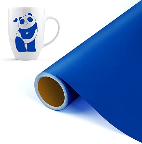 Juspota Selbstklebende Vinylfolie Plotter - 30,5X305cm Plotterfolie Vinyl, Vinylfolien Selbstklebefolie für Tassen, Holz, Glas, Geschenke, Schilder, Bastelprojekte, Blau