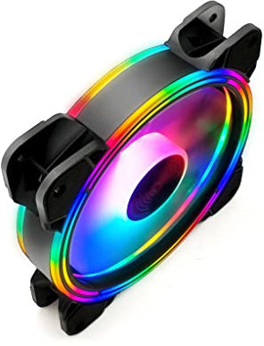 WUUISDNX DC 12V 12cm RGB Gaming Computer Case Fan Colorful Light Reducción de ruido A prueba de golpes 4pin Ventiladores de refrigeración 1200RPM Cooler Disipador de calor