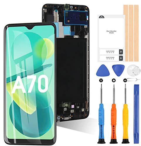 Für Samsung Galaxy A70 A705 A705F SM-A705F mit Rahmen 6,7 Zoll Touchscreen Digitazer Assembly mit Reparatur-Set, Ohne Fingerabdruckfunktion (Nicht für Galaxy A71 / A70S)