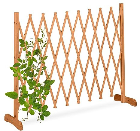 Relaxdays Tuteur à tomates, en Bois, Plantes grimpantes, Non Fixe, Largeur Extensible Jusqu’à 275 cm, Jardin, Orange