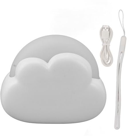 Süßes Wolken-Nachtlicht für Kinder, Kawaii-Silikon, 2 Farben, Verstellbar, über USB Wiederaufladbar, Mini-Baby-Nachttischlampe, Tischdekoration, Geburtstagsgeschenk, für (WHITE)