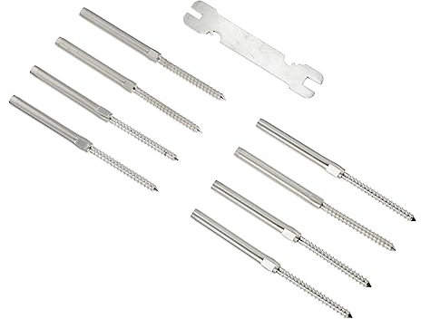 DOITOOL 8pezzi Kit di Viti per Railing Acciaio Inossidabile per Cavi Semplice Installazione per Railing di Scale e Deck Resistente alla Corrosione e all