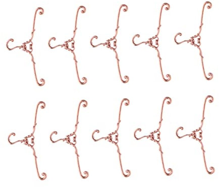 DRESSOOS Puppenhaus Kleiderbügel Kleiner 10 Stück Metall Roségold Vintage Stil für Puppenkleidung Zubehör für Puppenschrank Maßstab 1:12 Kleine Kleiderbügel für Puppenmöbel Langlebig und Kindersicher