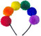 Buntes Bommel-Stirnband für Karneval, Partys und Feiertagsfeiern - Regenbogenfarben, 1 Stück