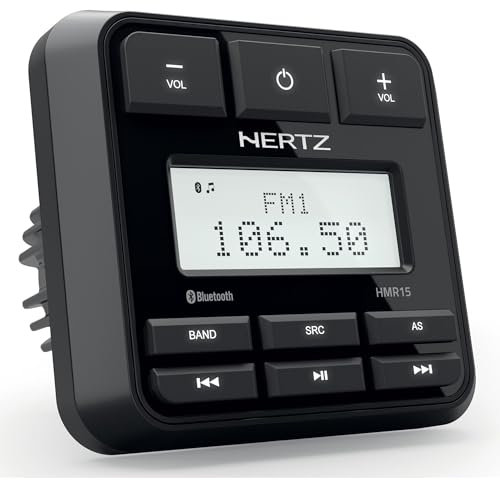 Hertz HMR 15 – Autoradio Marine FM/USB/Bluetooth 4x50W – Source Audio compacte résistante à l’Eau pour Bateaux et véhicules Nautiques