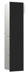 emco Asis Pure Badschrank I WC Unterputz Einbauschrank in schwarz matt mit Türeinschlag rechts fürs Bad