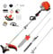 52CC Petrol Grass Strimmer Cordless, Garden Brush Cutter, Extendable Hedge Trimmer, Pruner Chainsaw, 134cm Extension Pole, 2-Stroke Lawn Strimmer (Orange)