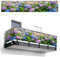 MuchoWow© Balkongeländer Sichtschutz Einseitig 95x500 cm Groß PVC Garten Windschutz Seitlich ohne Bohren Wetterfest Zaunsichtschutz Terrasse Balkon Abdeckung Blumen - Steinoptik - Bunt