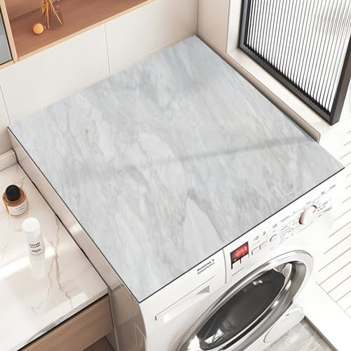 Odot Cubierta para Lavadora, 3D Mármol Protector Superior Lavadora y Secadora, Alfombra para Lavadora Antideslizante para Lavadora Microondas Refrigerador (Mármol E,50x50cm)