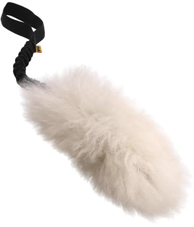Dingo Hundespielzeug Schaf Pelz mit Bungee-Griff Apporte Spiel mit Hund Zerrspielzeuge Training Schwarz Griff 98500