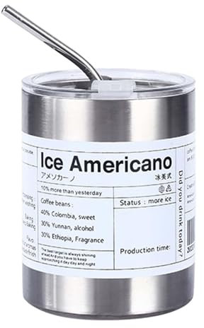Bicchiere Termico In Acciaio Inossidabile – Bicchiere Sottovuoto Per Americano | Bottiglia Per Caffè Freddo, Bicchiere Da Viaggio A Doppia Parete Da 320 Ml, Ideale Per Uomini E Donne, Perfetta Per Con
