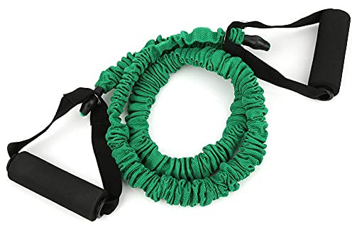 HUONIU Corde élastique de Fitness avec poignée en Mousse, Bande de résistance pour Le Yoga et la Musculation, Bande antidérapante pour Les Exercices à Domicile (Vert, 4,5 kg) (Vert (10 LB))