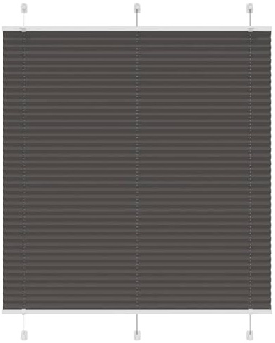 vidaXL Plissee Schwarz 115x100 cm Stoffbreite 114,4 cm Polyester, Faltrollo, Klemmfix, Plisseerollo, Jalousie, Rollo, Plisseerollo für Fenster