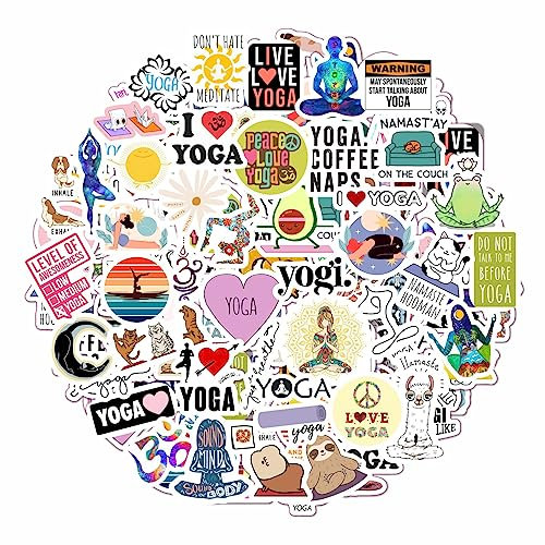 100 stück Yoga-Aufkleber für Laptops und Trinkflaschen - Yoga-Geschenke für Frauen, Yoga-Lehrer, Yoga-Liebhaber, Yoga-Accessoires - Yoga Stickers