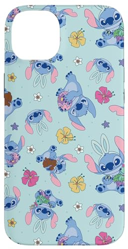 Disney Lilo & Stitch Cute Blue Easter Pastel Stitch Pattern Case for iPhone 14 Plus
