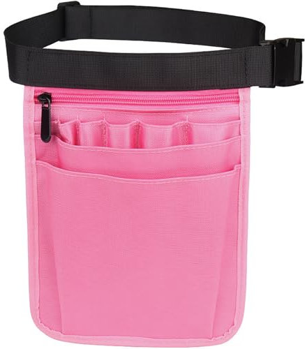 Gürteltasche Einzelhandel,Krankenschwester Gürteltasche,Krankenschwester Organizer,Utility Hüfttasche Arbeit Organizer,Hüfttasche mit Verstellbarem Gürtel,Multifunktionale (Rosa)